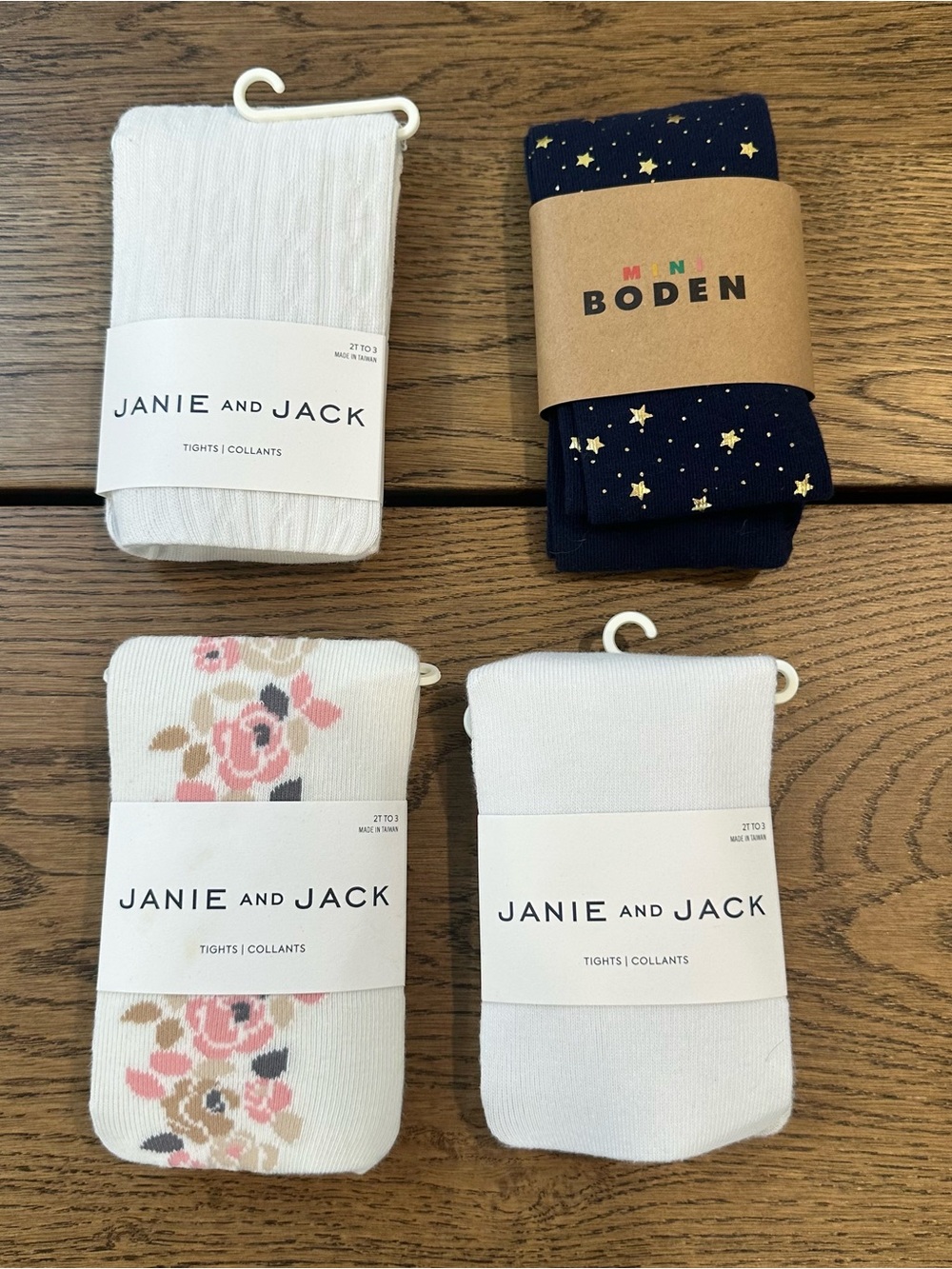 Janie and Jack and Mini Boden Girls Tights 4 Pairs 2T-3T